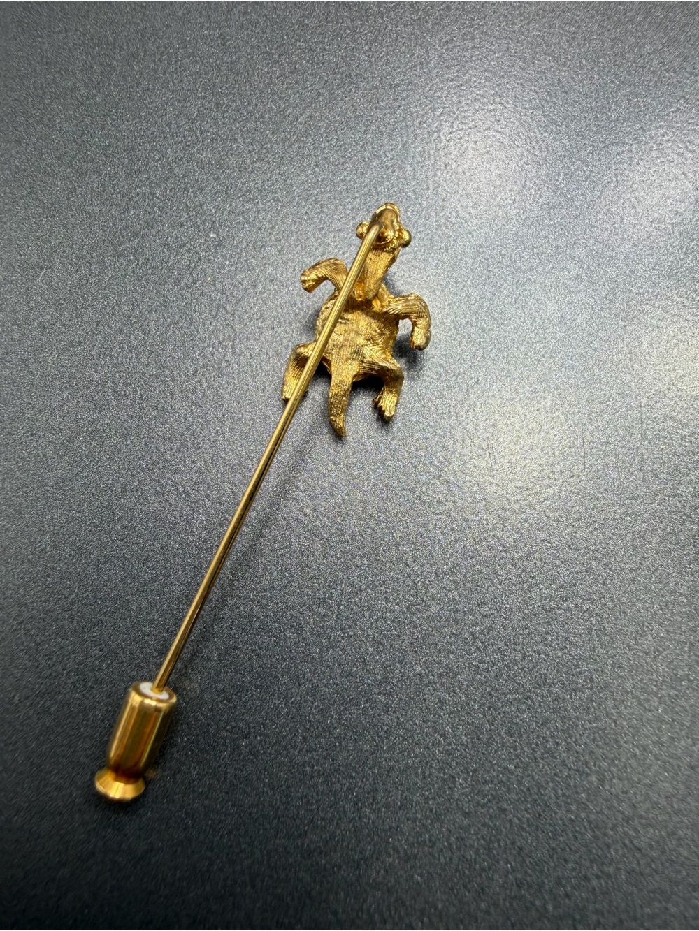 Vintage Turtle Pin with Rhinestone Shell - Picture 3 of 3
